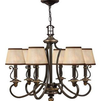 Żyrandol - Portland - z materiałowymi kloszami