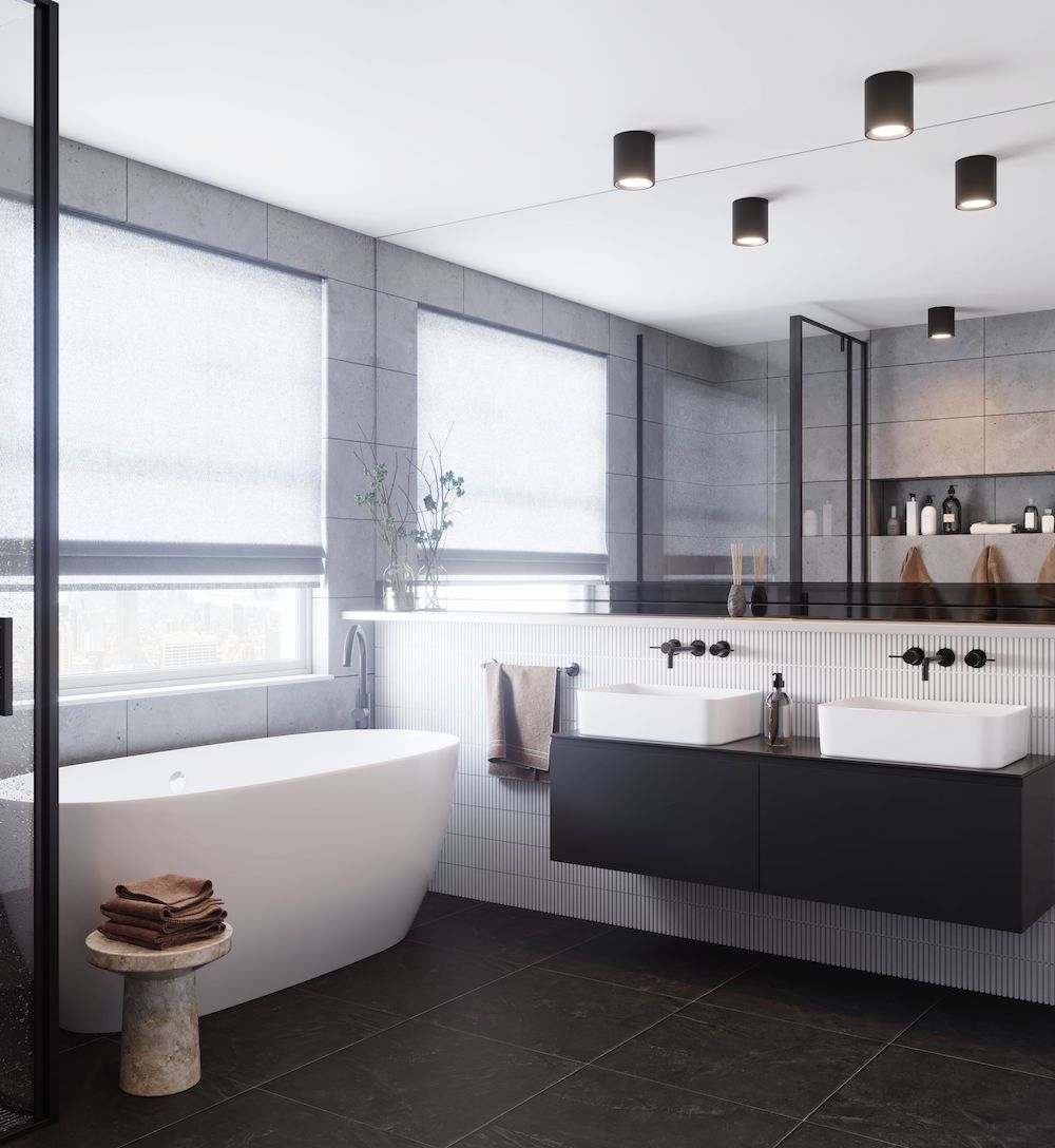 Czarna lampa sufitowa do salonu Landon Smart - LED, IP44