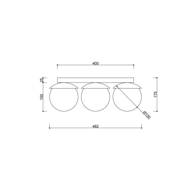 Lampa sufitowa do salonu Kuul B - szklane klosze, burgundowa