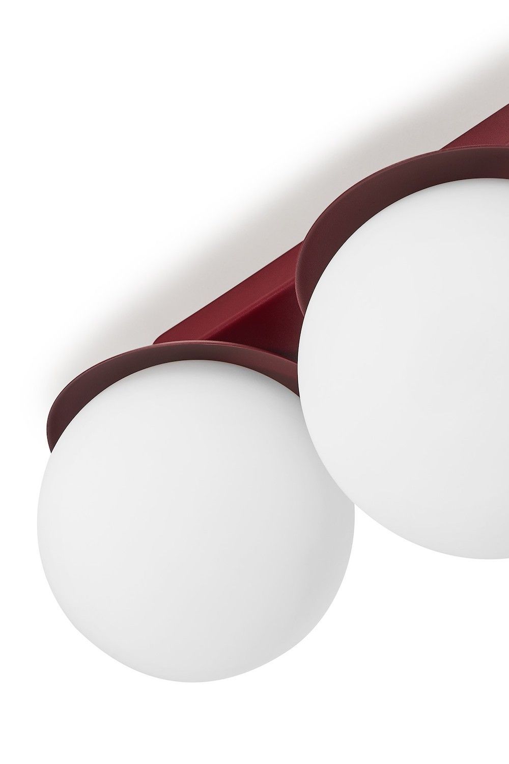 Lampa sufitowa do salonu Kuul B - szklane klosze, burgundowa