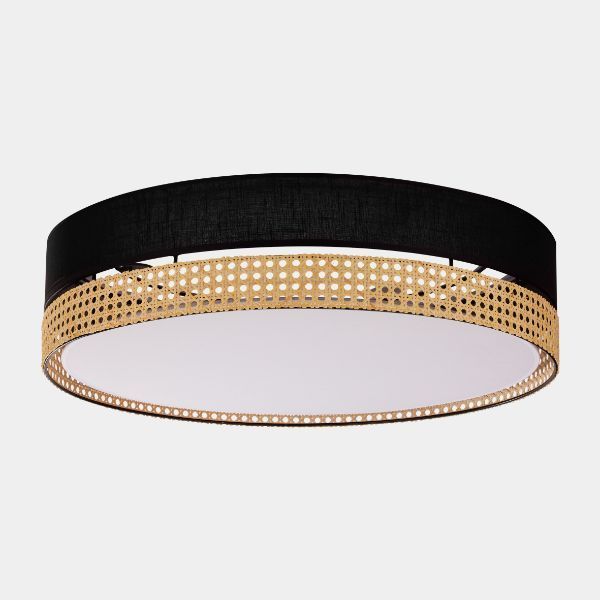 Plafon Paglia M - TK Lighting - czarny, do wnętrz rustykalnych i skandynawskich