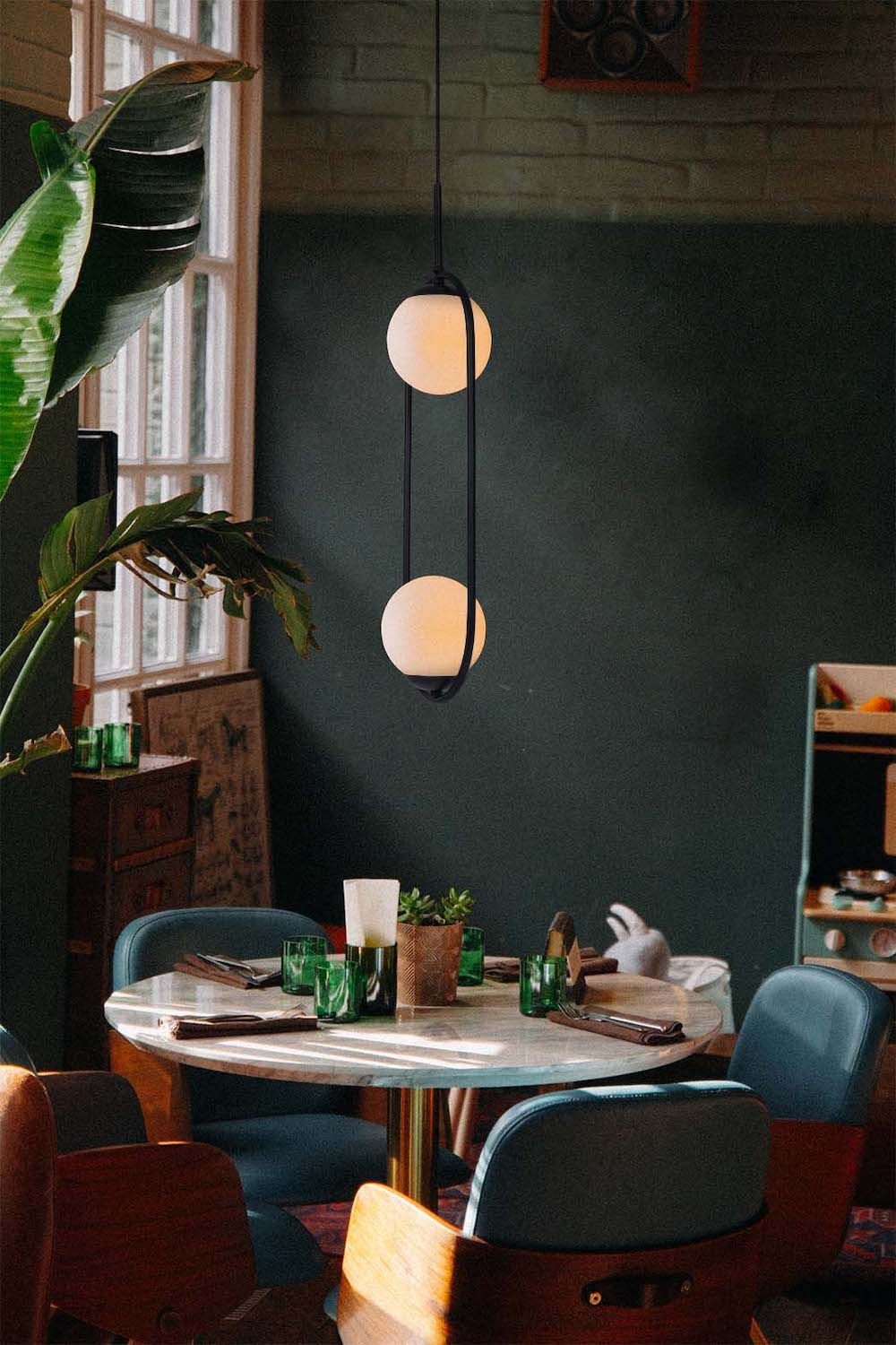 Lampa wisząca Parva - 2 szklane klosze K-5101