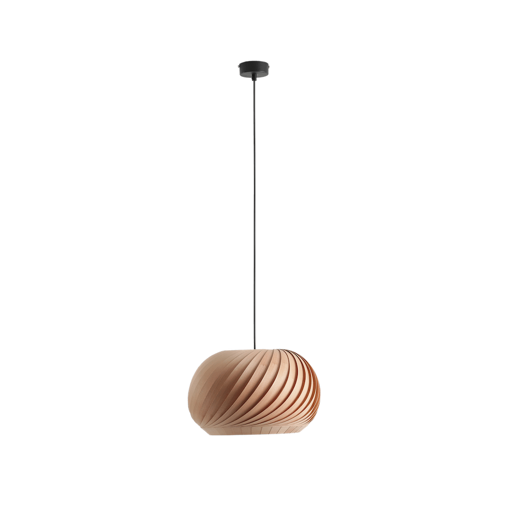 Wisząca lampa Nature Dark S wykonana z brązowego forniru