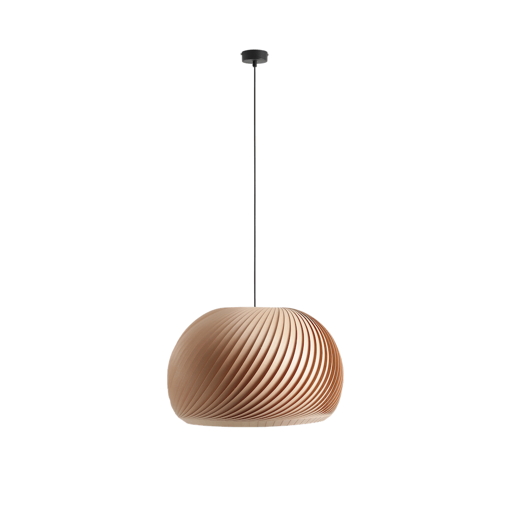 Duża wisząca lampa Nature Dark XL z brązowym abażurem w kształcie kulistej rozety