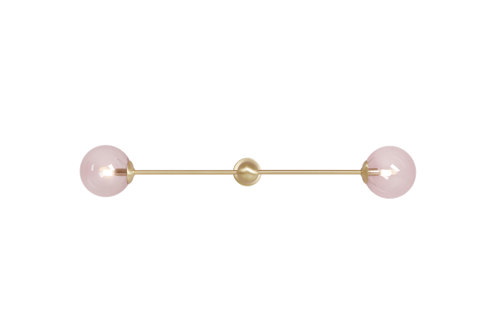 Lampa Pink Pearl L 2 – mosiądz z kulistymi kloszami w odcieniu różu