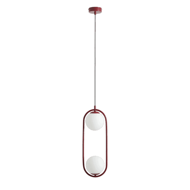 Wisząca lampa pionowa Riva 2 w kolorze czerwonego wina
