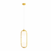 Wisząca lampa Riva 2 w musztardowym kolorze, z podwójnym kloszem