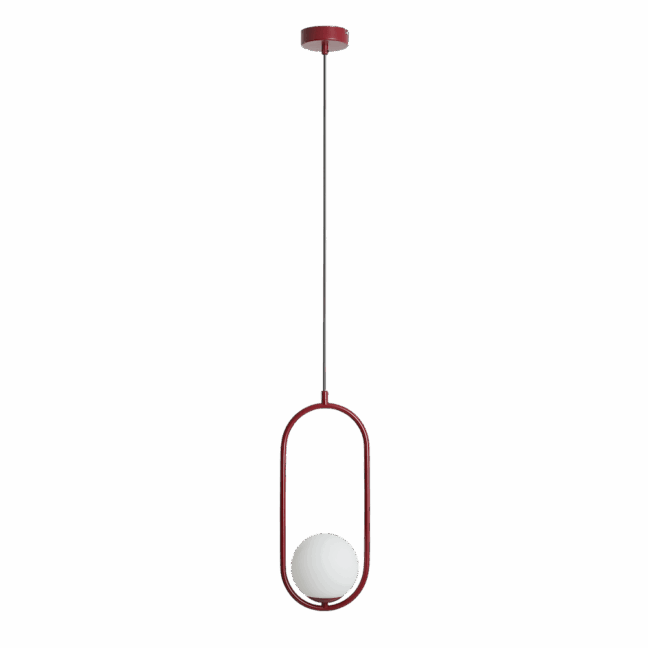 Wisząca lampa Riva 1 w kolorze czerwonego wina