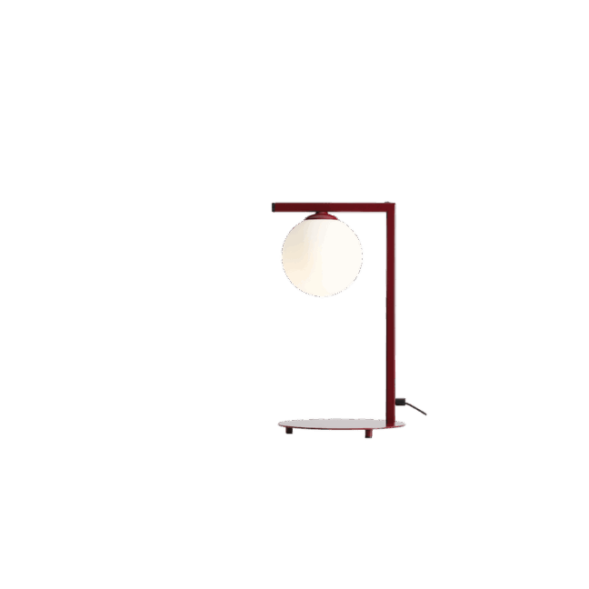 Limitowana lampa biurkowa Zac RED WINE z kolekcji Artera Colours z eleganckim szklanym kloszem