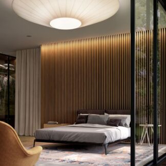 Biała, duża lampa sufitowa Siam 200