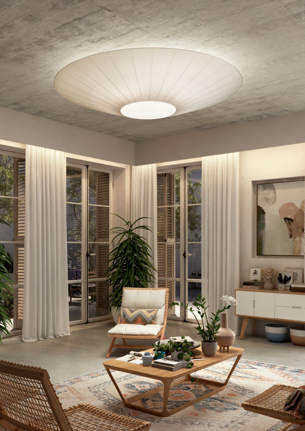 Stylowy biały plafon Siam 150