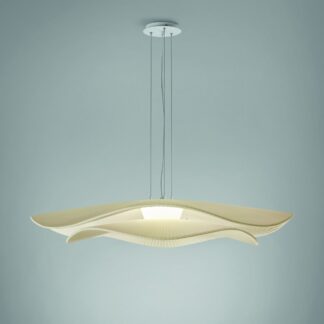 Elegancka wisząca lampa Mediterrània S/105.2 w kremowym kolorze z podwójnym kloszem
