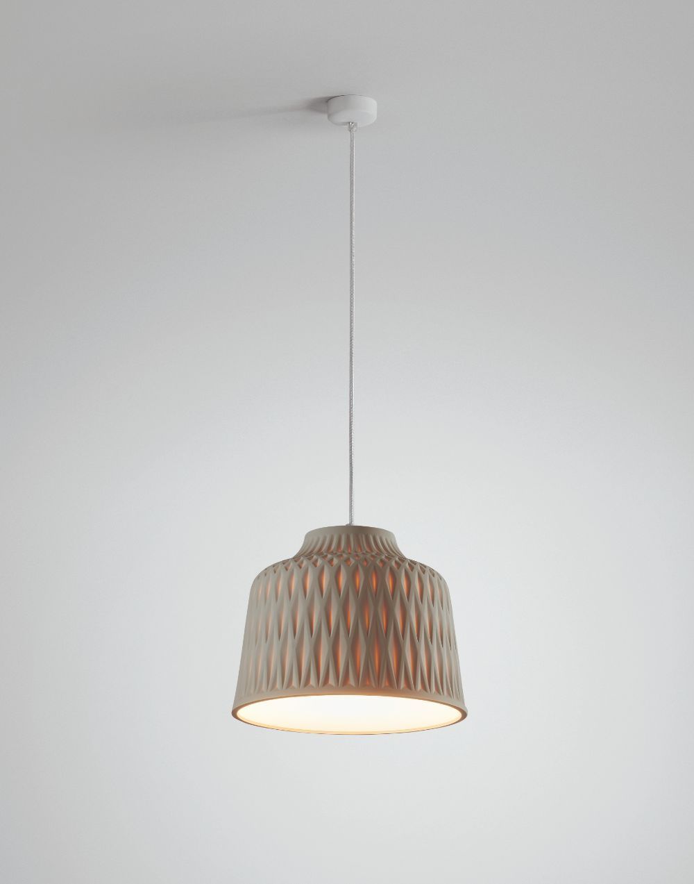 Wisząca lampa Soft S/30 w kolorze szarym, wykonana z silikonu