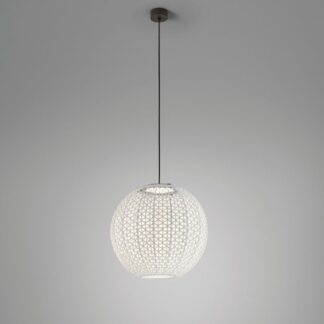Beżowa lampa wisząca Nans Sphere S/60 Outdoor