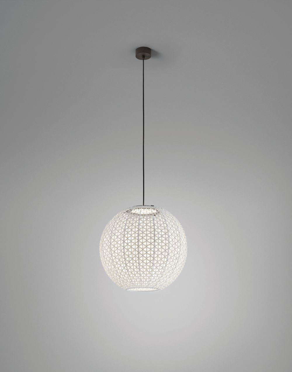 Beżowa lampa wisząca Nans Sphere S/60 Outdoor