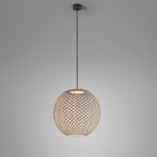 Wisząca lampa zewnętrzna Nans Sphere S/60 w kolorze brązowym