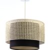 Wisząca lampa w czarnym kolorze z plecionym kloszem Rotang