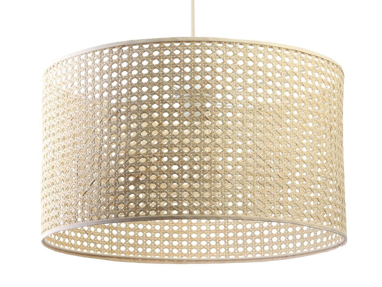 Wisząca lampa Meissa w stylu boho z plecionki z palmy rotangowej