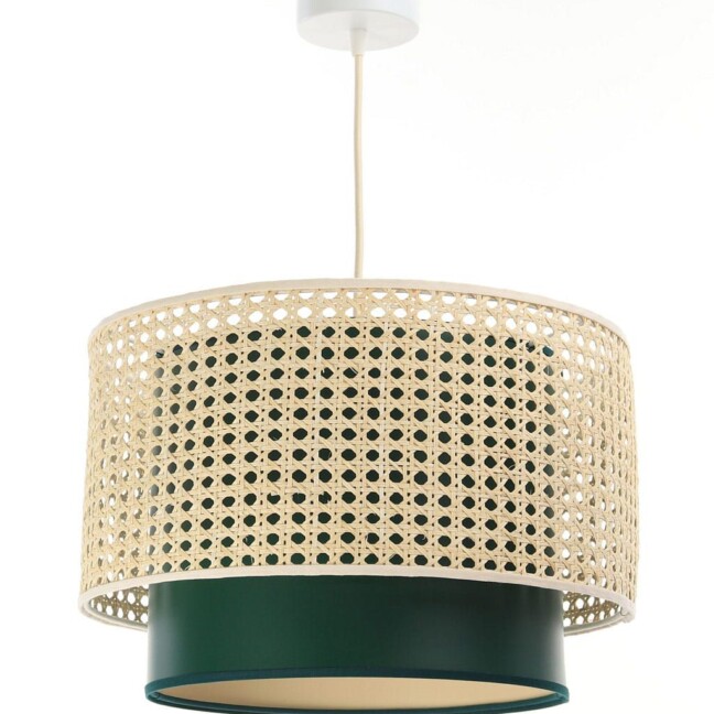 Podwójna lampa Meissa z zielonym kloszem