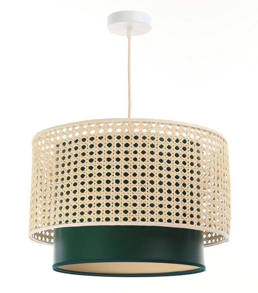 Podwójna lampa Meissa z zielonym kloszem