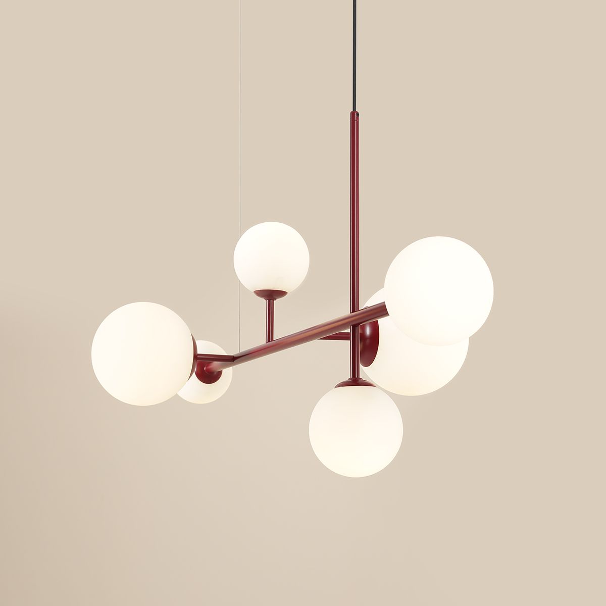 Wisząca lampa Dione 6 w kolorze Red Wine