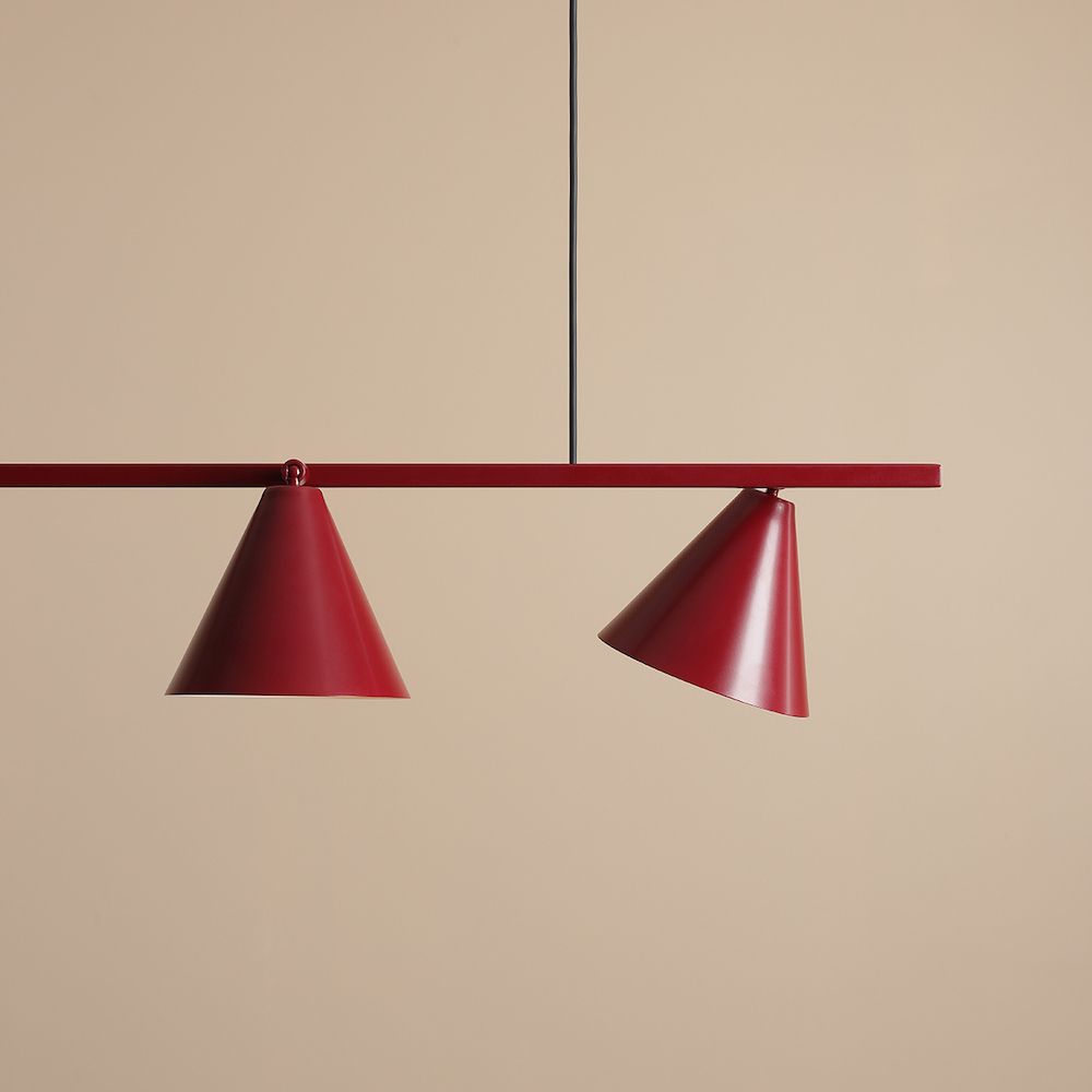 Wisząca lampa FORM 4 w kolorze czerwonego wina