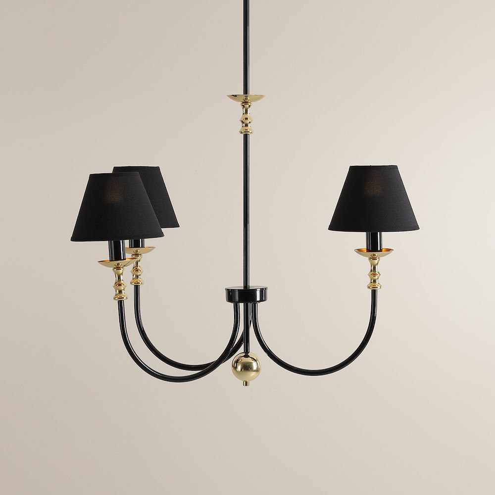 Czarny, niewielki żyrandol Roma 3