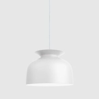 Elegancka lampa wisząca Ronde 40 z białym, szerokim kloszem