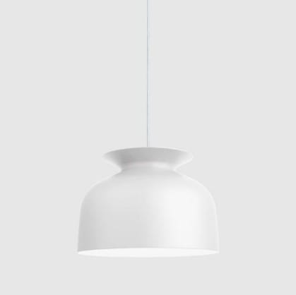 Elegancka lampa wisząca Ronde 40 z białym, szerokim kloszem