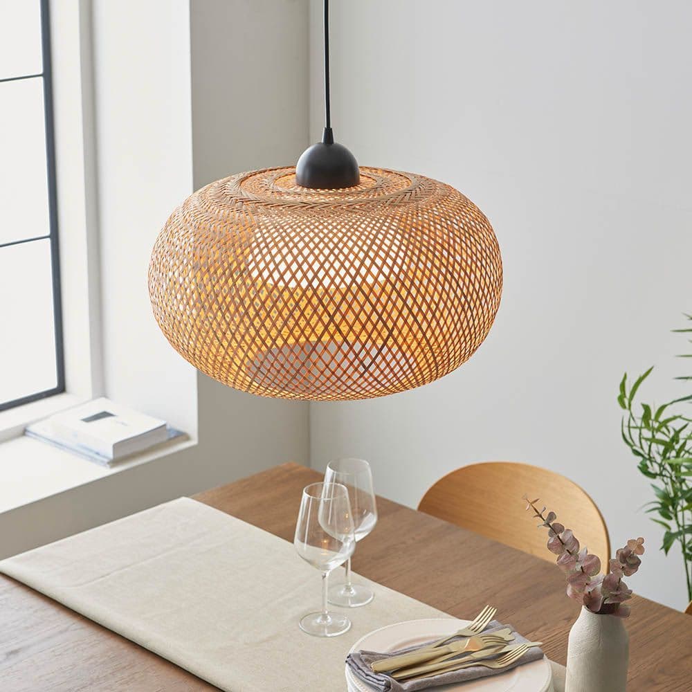 Lampa wisząca Bali - bambusowa, nad drewniany stół