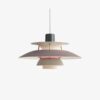 Wisząca lampa PH 5 Mini marki Louis Poulsen w szarej tonacji