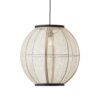 Lniana lampa wisząca Zaire - do salonu w stylu japandi