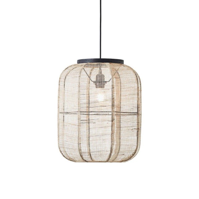 Lniana lampa wisząca Zaire - do sypialni etno