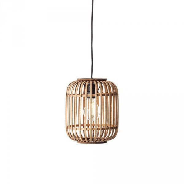 Brązowa wisząca lampa Mathias z bambusa