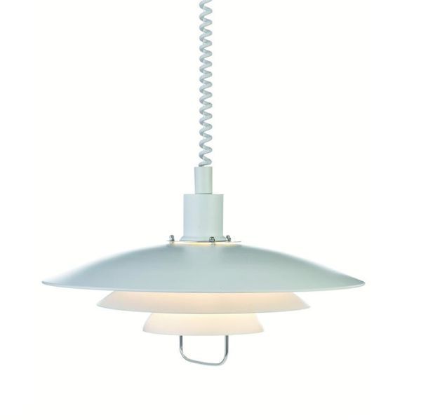 Regulowana lampa wisząca Kirkenes w białym kolorze