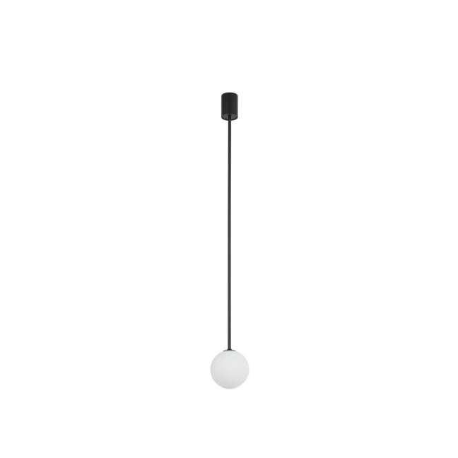 Czarna sufitowa lampa Kier ze szklanym kloszem