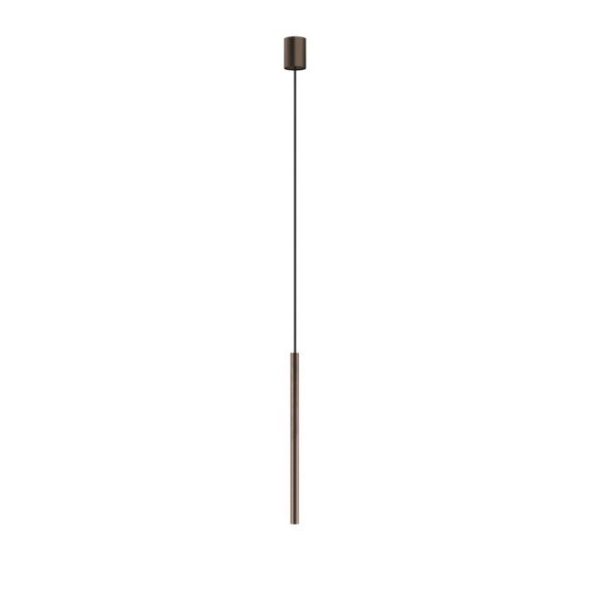 Podłużna, satynowa lampa wisząca Laser