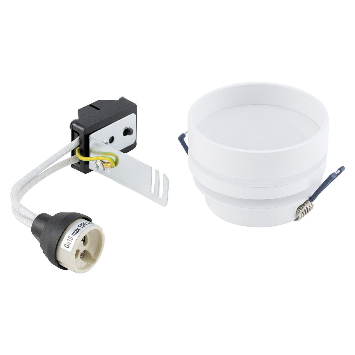 Biała podtynkowa lampa Mljet, idealna do gabinetu