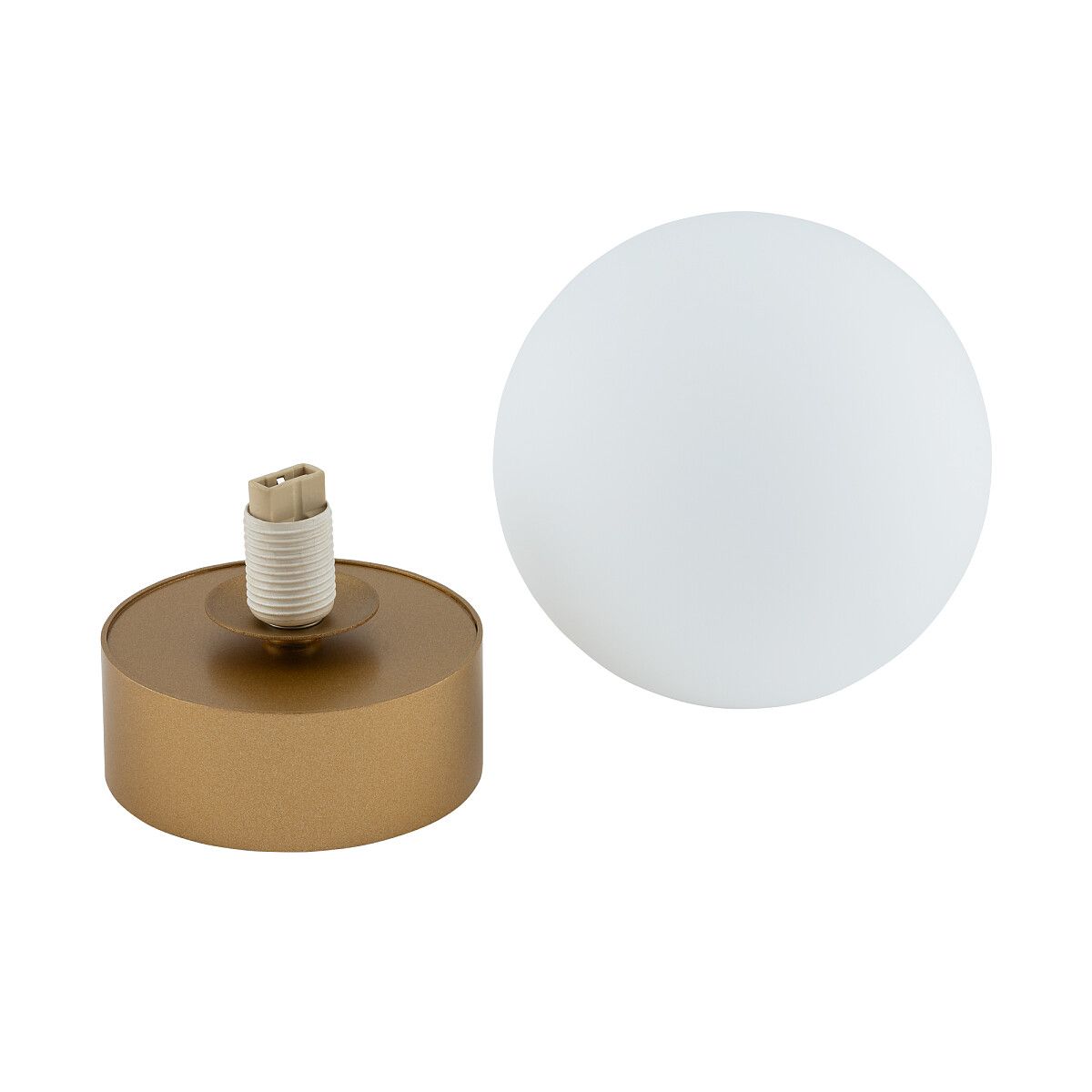 Złoty plafon Kier S z mlecznym kloszem