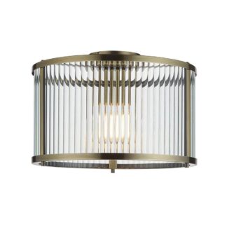 Lampa sufitowa Ridgeton z żebrowanego szkła, idealna do przedpokoju