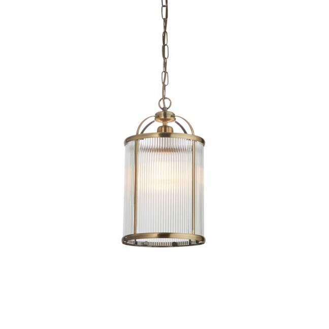 Lampa wisząca Lambeth w klasycznym stylu z żebrowanym szkłem
