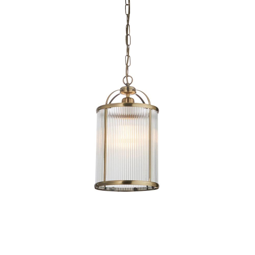 Lampa wisząca Lambeth w klasycznym stylu z żebrowanym szkłem