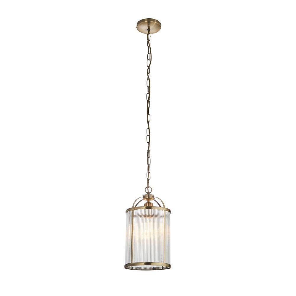 Lampa wisząca Lambeth w klasycznym stylu z żebrowanym szkłem