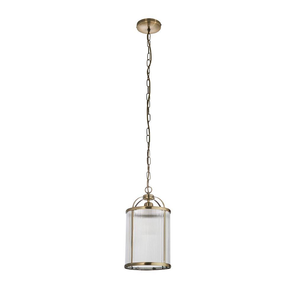 Lampa wisząca Lambeth w klasycznym stylu z żebrowanym szkłem