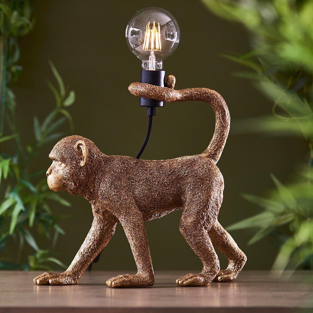 Złota stołowa lampa Capuchin idealna do salonu