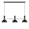 Wisząca lampa Larry w kolorze czarnym z trzema kloszami i chromowanymi detalami