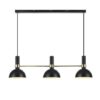 Podłużna czarna lampa wisząca Larry z eleganckimi złotymi akcentami