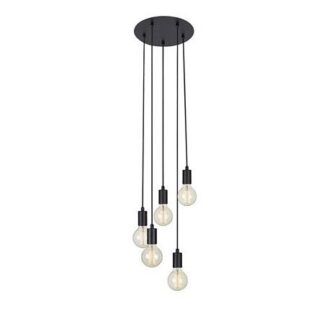 Lampa wisząca Sky z czarną, okrągłą rozetą