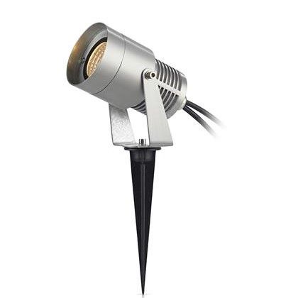 Srebrny ogrodowy reflektor LED Garden 24 o mocy 3W i klasie szczelności IP44