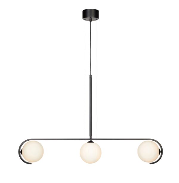 Wisząca lampa Pals w kolorze czarnym z szklanymi kulami